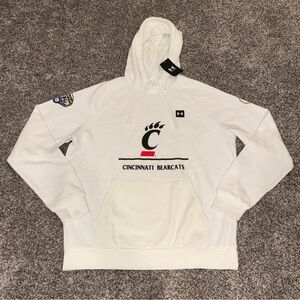 UA Rival Fleece Hoodie Large White University Cincinnati Of Bearcats Cotton Bowl